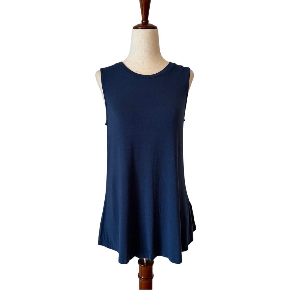 NWOT Liverpool Los Angeles Navy Blue Sleeveless Flowy Tank Top, Women's XS